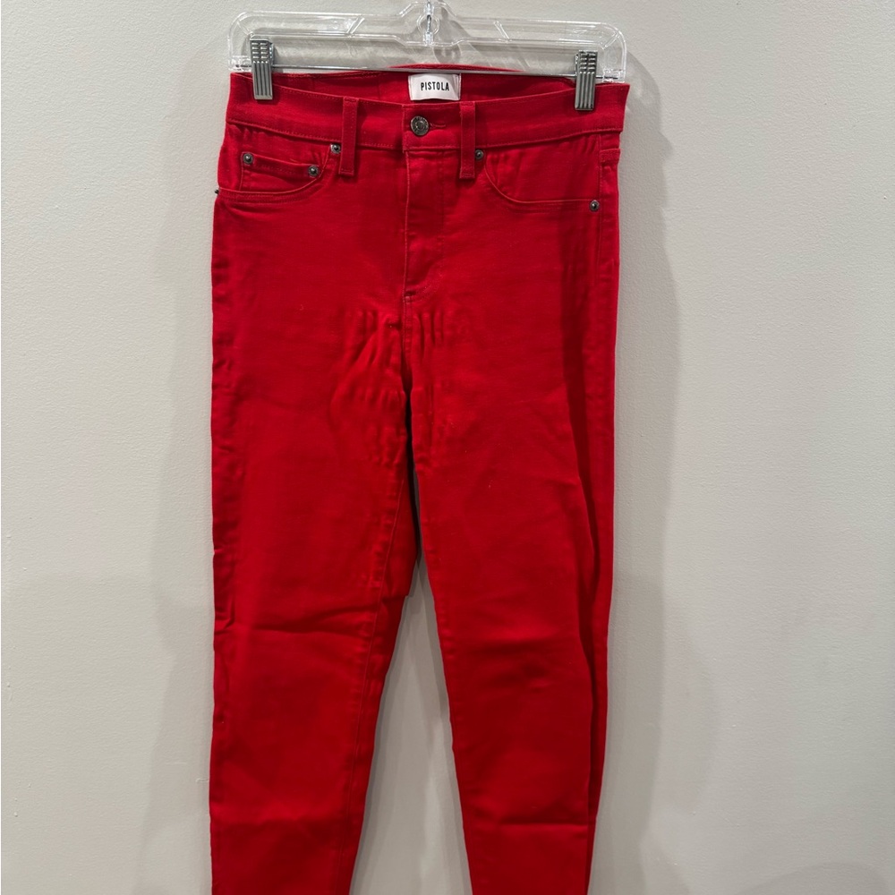 Pistola Women's Bold Red Skinny Jeans